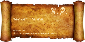 Merker Panna névjegykártya
